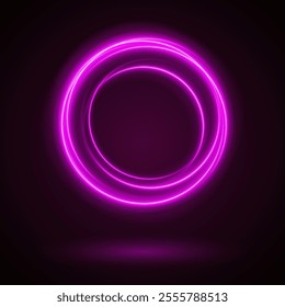 Light Pink Luminous Circle. Elegant Frame for Stylish Visuals