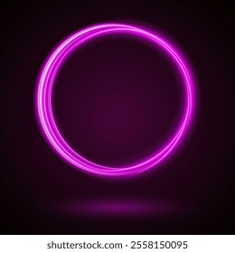 Light Pink Luminous Circle. Elegant Frame for Stylish Visuals