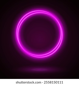 Light Pink Luminous Circle. Elegant Frame for Stylish Visuals