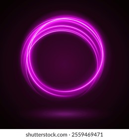 Light Pink Luminous Circle. Elegant Frame for Stylish Visuals