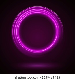 Light Pink Luminous Circle. Elegant Frame for Stylish Visuals