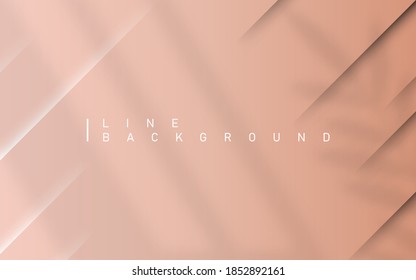 Light pink luxury background. Premium diagonal line abstract colorful background with overlay leaf and window light dynamic shadow. Vector illustration.