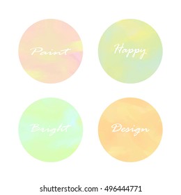 Light pink orange green blue love pastel circle banner in summer