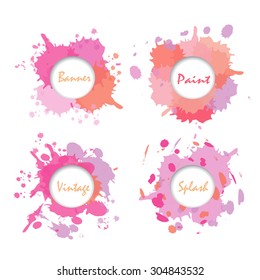 Light pink orange vintage circle banner