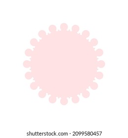 Light pink ornamental round pattern on white background. Card template design. Vector illustration.
