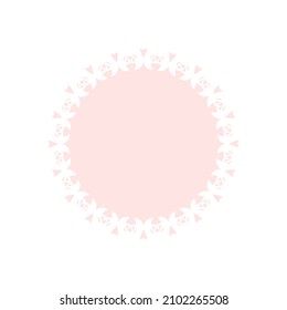 Patrón redondo ornamental rosa claro sobre fondo blanco. Diseño de plantilla de tarjeta. Ilustración vectorial.