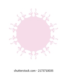 Patrón redondo ornamental rosa claro sobre fondo blanco. Diseño de plantilla de tarjeta. Ilustración vectorial.