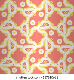 Light pink ornamental seamless pattern in microbiology style. Vector background.