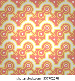 Light pink ornamental seamless pattern in technology style.