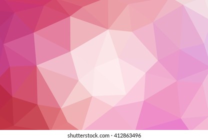Light pink polygonal illustration, which consist of triangles. Triangular design for your business. Geometric background in Origami style with gradient.