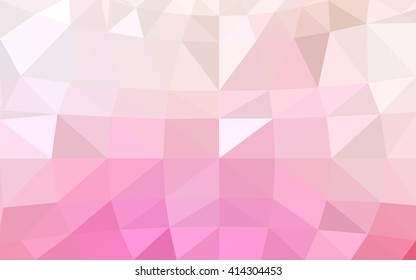 Light pink polygonal illustration, which consist of triangles. Triangular design for your business. Geometric background in Origami style with gradient.