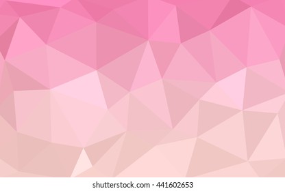 Light pink polygonal illustration, which consist of triangles. Triangular design for your business. Geometric background in Origami style with gradient.