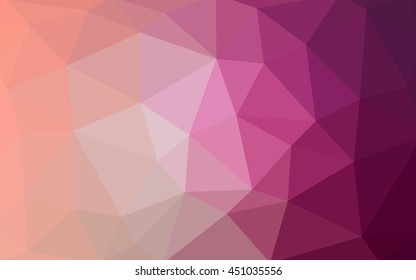 Light pink polygonal illustration, which consist of triangles. Triangular design for your business. Geometric background in Origami style with gradient.