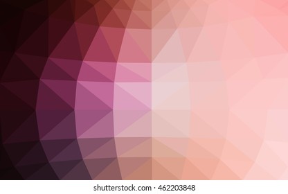 Light pink polygonal illustration, which consist of triangles. Triangular design for your business. Geometric background in Origami style with gradient.