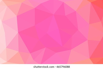 Light pink polygonal illustration, which consist of triangles. Triangular design for your business. Geometric background in Origami style with gradient.