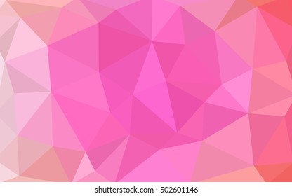 Light pink polygonal illustration, which consist of triangles. Triangular design for your business. Geometric background in Origami style with gradient.