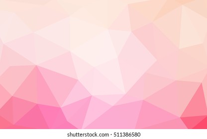 Light pink polygonal illustration, which consist of triangles. Triangular design for your business. Geometric background in Origami style with gradient.