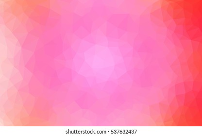Light Pink polygonal illustration, which consist of triangles. Triangular design for your business. Creative geometric background in Origami style with gradient