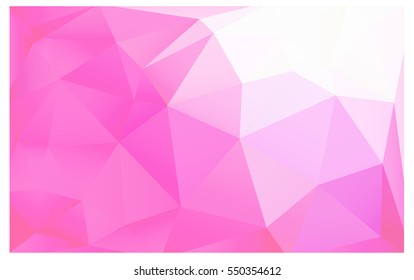 Light Pink polygonal illustration, which consist of triangles. Triangular pattern for your business design. Geometric background in Origami style with gradient. 