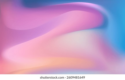 Light pink purple gradient iridescent background. Rainbow colored pearlescent bg. Unicorn modern hologram neon wallpaper. Chrome cosmic print. Vector illustration, EPS 10.