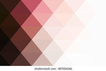 Light pink, red abstract mosaic template. Geometric illustration in Origami style with gradient.  Brand-new design for your business.