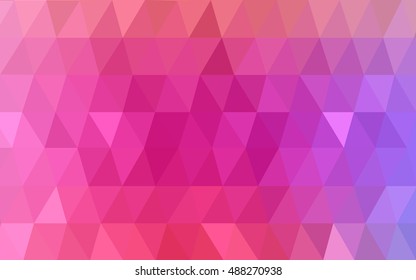 Light pink, red abstract polygonal pattern. Shining colored illustration in a brand-new style. The best triangular design for your business.