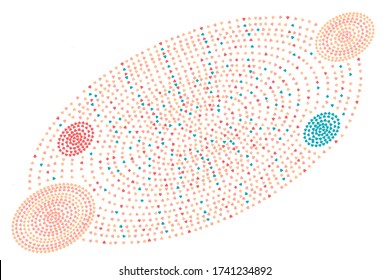 Corazón de confeti rosa claro, rojo y azul sobre fondo blanco. Diseño de fondo de plantilla de invitación, Tarjeta de saludo, Afiche. Día de San Valentín. Ilustración del vector