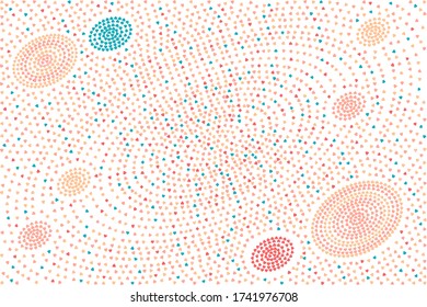 Light pink, red and blue mini hearts arranged in ellipse style on white background. Invitation template background design, Greeting Card, Poster. Valentine Day. Vector illustration