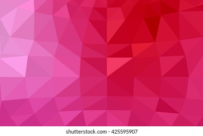 Light pink, red polygonal illustration, which consist of triangles. Triangular design for your business. Geometric background in Origami style with gradient.