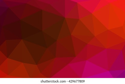 Light pink, red polygonal illustration, which consist of triangles. Triangular design for your business. Geometric background in Origami style with gradient.
