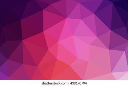 Light pink, red polygonal illustration, which consist of triangles. Triangular design for your business. Geometric background in Origami style with gradient.