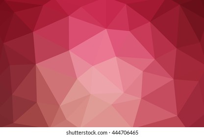 Light pink, red polygonal illustration, which consist of triangles. Triangular design for your business. Geometric background in Origami style with gradient.