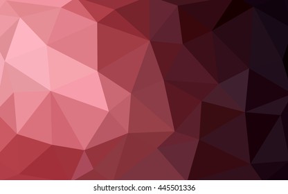 Light pink, red polygonal illustration, which consist of triangles. Triangular design for your business. Geometric background in Origami style with gradient.