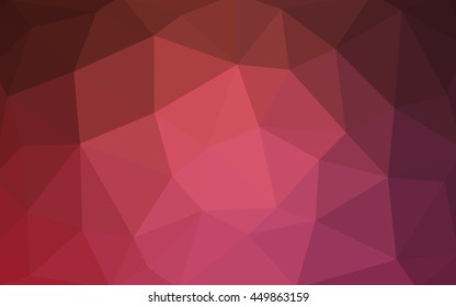 Light pink, red polygonal illustration, which consist of triangles. Triangular design for your business. Geometric background in Origami style with gradient.