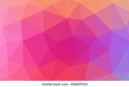 Light pink, red polygonal illustration, which consist of triangles. Triangular design for your business. Geometric background in Origami style with gradient.