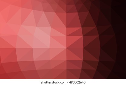 Light pink, red polygonal illustration, which consist of triangles. Triangular design for your business. Geometric background in Origami style with gradient.