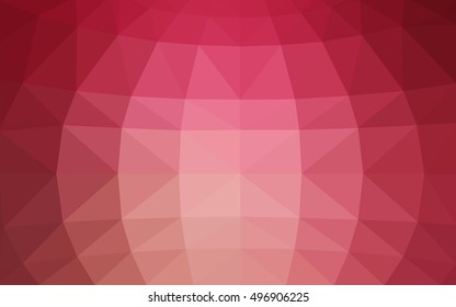 Light pink, red polygonal illustration, which consist of triangles. Triangular design for your business. Geometric background in Origami style with gradient.