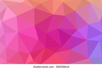 Light pink, red polygonal illustration, which consist of triangles. Triangular design for your business. Geometric background in Origami style with gradient.
