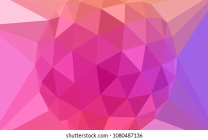 Light Pink, Red vector abstract polygonal background with a gem in a centre. Illustration in halftone style with triangles. Brand new design for your business.