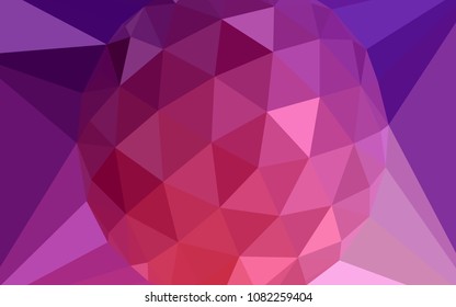 Light Pink, Red vector abstract polygonal template with a gem in a centre. Triangular geometric sample with gradient.  Textured pattern for your backgrounds.