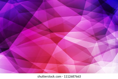 Light Pink, Red vector abstract mosaic background. Shining polygonal illustration, which consist of triangles. Polygonal design for your web site.