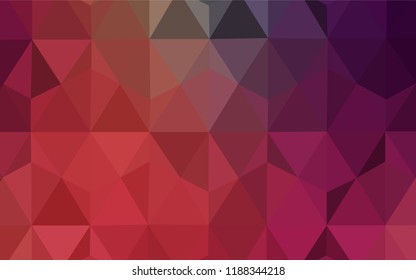 Light Pink, Red vector abstract mosaic pattern. Triangular geometric sample with gradient.  Completely new template for your banner.