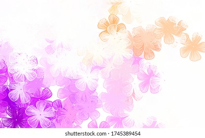 Light Pink, Red vector abstract design with flowers Colorful illustration in doodle style with flowers. Elegant pattern for your brand book.