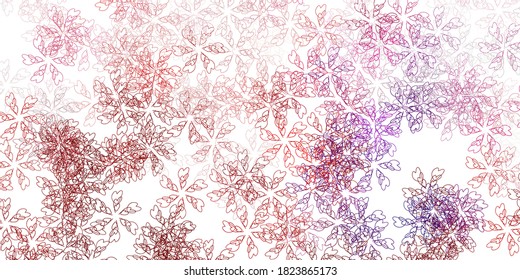 Light pink, red vector abstract layout with leaves. Blurred decorative design in Indian style with leaves. Smart design for leaflets, books.