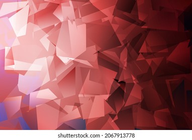 Fondo de mosaico abstracto de vector rojo y rosa claro. Ilustración geométrica creativa en estilo Origami con gradiente. Plantilla completamente nueva para su banner.