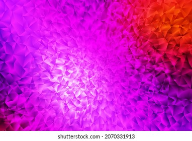 Light Pink, Red vector abstract polygonal template. Shining polygonal illustration, which consist of triangles. Brand new design for your business.