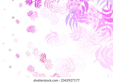 Light Pink, Red vector abstract pattern with leaves. Modern geometrical abstract illustration with leaves. Doodle design for your web site.