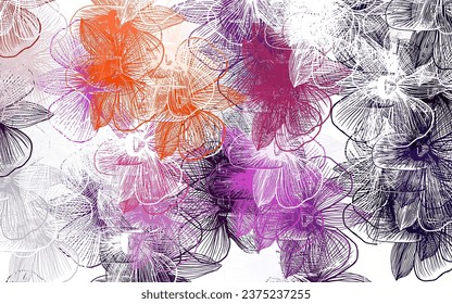 Hellrosa, roter, abstrakter Hintergrund mit Blumen. Moderne abstrakte Illustration mit Blumen. Neue Vorlage für Ihr Design.