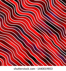 Light Pink, Red vector backdrop with curves. Colorful illustration in circular style with lines. Pattern for websites, landing pages.