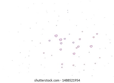 Light Pink, Red vector backdrop with sweet hearts. Illustration with hearts in love concept for valentine's day. Pattern for carnival, festival romantic leaflets.